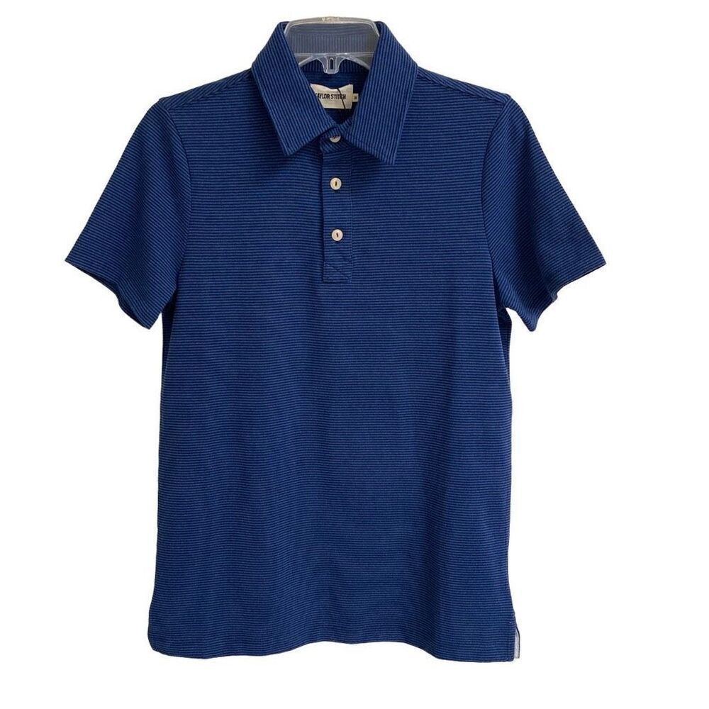 Taylor Stitch The Heavy Bag‎ Polo In Navy Blue Stripe Men’s XS NEW